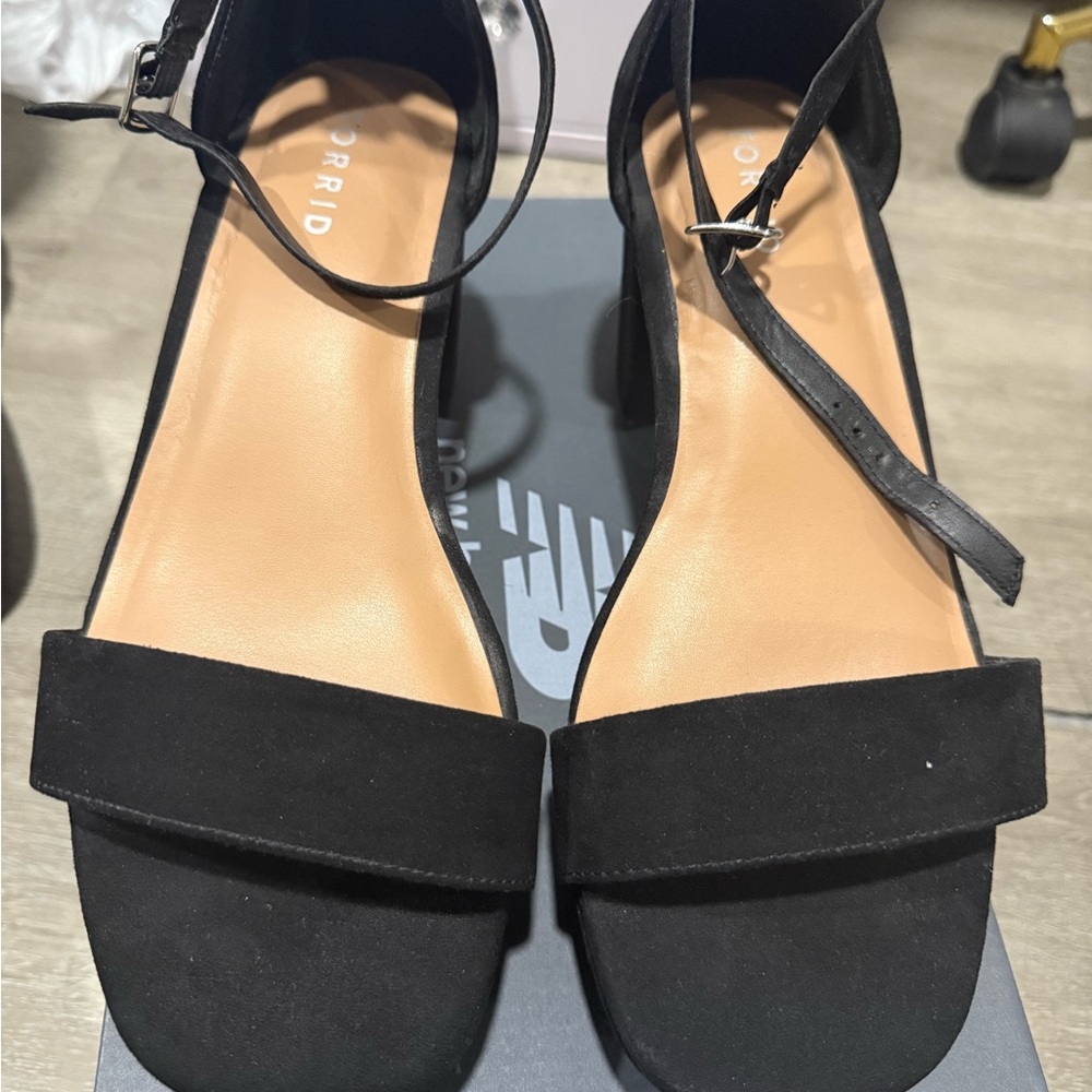 Torrid Black Ankle Strap Sandals